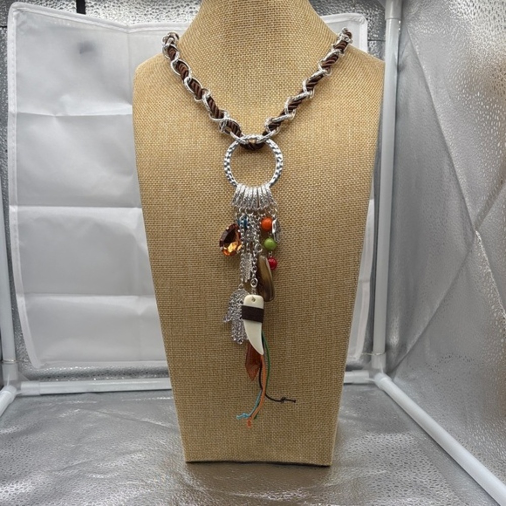 Bohemian Charm Necklace with Multicolor Accents